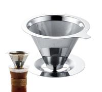 Stainless Coffee Filter,Brewing Basket Cone Dripper - Reusable Portable Drip Coffee Filter - for Cup Kettle Home Camping Travel Picnic