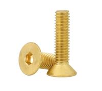 Stainless Countersunk Screws 2pcs-20pcs M2 .5 M3 M4 M5 M6 M8 Solid Brass Flat Hex Hexagon Socket countersunk Head Screws(35mm,M2.5 20PCS)