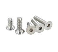 Stainless Countersunk Screws 304 Stainless Steel Hex Screw Countersunk/Round Head/CupHead Hexagonal Bolt(Countersunk Head,M6x40(3pcs))