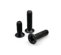 Stainless Countersunk Screws 50pcs M1 .2 .4 .6 M2 .5 M3 M4 Tiny Mini Repair Fix Laptop Computer Phone Toys Cross(Black carbon steel,3mm,M3)
