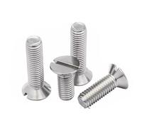 Stainless Countersunk Screws M1.2 .6 M2,5 M3 M4 M5 M6 M8 M10 GB68 304 Stainless Steel Slotted Flat Countersunk Head Screw Bolt(50mm,10Pcs M6)