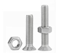 Stainless Countersunk Screws M2.5 M3 M4 304 Stainless Steel Two-piece Screw Nut Set Cross Countersunk Flat Head Bolt Hexagon(10mm,M2-30sets)
