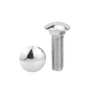 stainless cup square carriage bolts Silver Steel Carriage Bolts Round Head Square Neck M6-M12 L30-80mm Pack Of 2 5 10 PCS(35mm,(10pcs) M6)