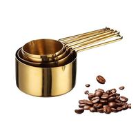 Stainless Cups - 4 Pieces Cooking Gadgets for Baking, Precision Tool with Nesting Design, Measuring Cup for Dry and Liquid, Coffee Beans, Seasoning, 10.24x4.33x1.97 inches