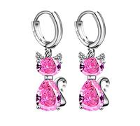 Stainless Dangle Round Earrings Sterling Silver Earring Minimalist Tiny Hoop Cubic Zirconia Drop Dangling Cartilage Diamond Jewelry Creative Dangling Hoops Earrings Silver