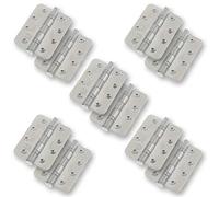 Stainless Door Hinges 4" - 102x76x3mm with Radius Corners 5 Pair Pack [10 Hinges] Including Screws Satin