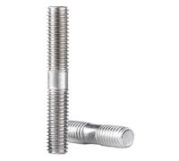 Stainless Double End Threaded,Stud Bolt,1-5pcs M3 M4 M5 M6 M8 M10 M12 M16 304 Steel Thread Rod Bolts Screws Tooth Stick Headless(40mm,M6-2pcs)