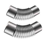 Stainless Elbow Chimney Pipe Stainless Steel 45° Corrugated Thread Elbow Stove Chimney Flue Adapter, Multi Sizes, 2 Pcs(50mm)