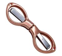 Stainless Folding Scissors, Glasses Shaped Travel Scissors, Portable Foldable Shears for Home, Travel, Craft, School Use (Rose Gold, 10 * 5)