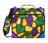 Stainless Glass Colorful Grape 3 Ringing 1.5 inch Organizer Binder with Strap Waterproof School Binders Organizer for School/Office Organizadores de adhesivos escolares
