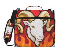 Stainless Glass Goat 1.5 Inch 3 Ringing Organizer Binder with Handle and Removable Shoulder Strap Laege Capacity School Binders Organizer for Middle School Organizadores de carteras