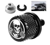 Stainless Knurled Fender Seat Bolts Screw and Nut Kit 1/4"-20, Motorcycle Seat Bolt Compatible with Harley Davidson Touring Sportster Softail Dyna CVO Fatbob Street Glide 1996-2025(Skull, Black)