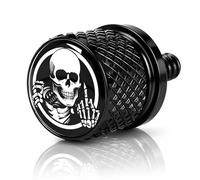 Stainless Knurled Fender Seat Bolts Screw and Nut Kit 1/4"-20, Motorcycle Seat Bolt Compatible with Harley Davidson Touring Sportster Softail Dyna CVO Fatbob Street Glide 1996-2025(Skull, Black)