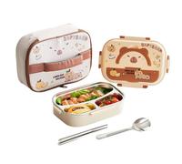 Stainless Lunch Box - Three Compartment Design, Secure Food Storage, Reusable Meal Container, Compact Carry Format | Suitable for Travel Picnic Camping Daily Meal Packing Organized Portions