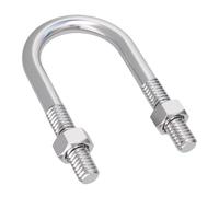 Stainless Pipe Clip, 304 SS U-Shaped Ext Screw Bolt Pipe Clamp Fixture Fixing Clip Silver M6/M8/M10(M8X25X52mm-2set)