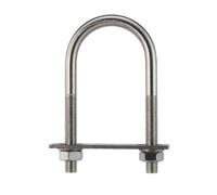 Stainless Pipe Clip, 304 Stainless Steel U Bolt Fillet U-Clip Baffle Nut Combo Pipe Clamp, M10 M12 Multi Sizes(M12x42x78mm)