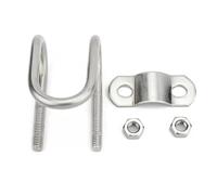 Stainless Pipe Clip, M6/M8 304 Stainless Steel Double/Cross U-Shaped Clamp Bolt Silver(M8x27x76mm-1set)