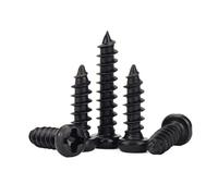 Stainless screws, 100pcs M1.7 .8 Length 3-16mm Black Steel Small Phillips Flat Cross Round Pan Head Self-Tapping Screw(3.5mm,M1.7x100pcs)