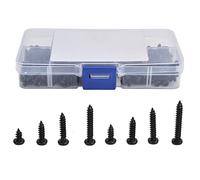 Stainless Self Tapping Screws, Screw Assortment Kit Cross Pan Head Combination Set Assortment Kit 300Pcs Self Tapping Pan Head Carbon Steel M3 Black