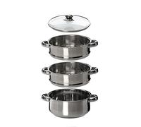 stainless steeel steamer set 3 tier 22cm + lid quality prima