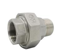 Stainless Steel 1/4‘’ 3/8‘’ 1/2‘’ 3/4‘’ 1‘’ Male to Female Threaded Union Cast Live Connection Pipe Fitting(2 pcs,1")