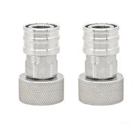 Stainless Steel 1/4 FQC and 3/4 GHT Thread Adapter Set for Garden Hose to Pressure Washer Conversion