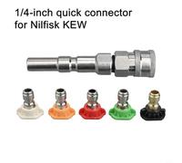 Stainless Steel 1/4 Inch Quick Connect For Prime Pressure Washer Adapter for Nilfisk Kew and Compatible Brands - for Tough Tool- Installation Unive