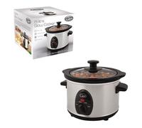 Stainless Steel 1.5L Slow Cooker 120W Compact Electric Crock Pot with Lid