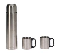 Stainless Steel 1 L Thermos Flask With 2 Mug Each 180 ML Bottle Insulated