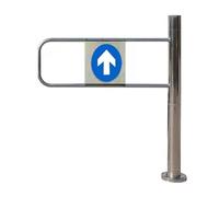 Stainless Steel 1-Way Swing Gate, Universal Safety Barrier for Supermarkets, 20-43 Inch Width, Right-Hand Revolving Doorway, Durable & Secure Entrance Solution (50x100cm)