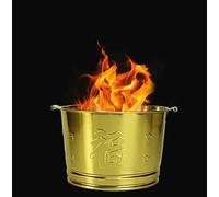 Stainless Steel 10.2" Fire Pit - Outdoor Incinerator Cage for Leaves, Trash & Yard Waste - Durable Metal Burning Bin for Home & Garden (Red)