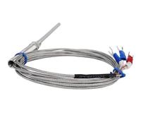 Stainless Steel 10cm Probe Tube RTD PT100 Temperature Sensor With 2m 3 Cable Wires 1Pcs(Cable length 2m)