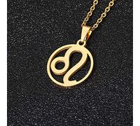 Stainless Steel 12 Horoscope Zodiac Sign Pendant Necklace Gold/Silver Color Constellations Men Women Jewelry