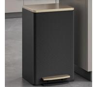 Stainless Steel 12L Step Pedal Trash Can with Lid for Kitchen & Bathroom Rectangular Design Woven Black Inner Bucket Included and Stylish Waste Bin