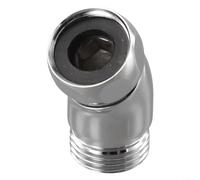 Stainless Steel 135° Shower Elbow Adapter, Chrome Hand Shower Connector with G1/2 Ball Joint for Top Spray and Hose, Leak-Resistant(S)