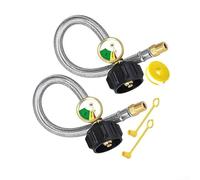 Stainless steel 15 inch RV propane pigtail hose built for abrasion resistance and outdoor durability with 1 x 14 flare connection