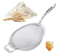 Stainless Steel 18/8 Mesh Strainer, 30 Mesh Extra Fine Quinoa Sieve, with Solid Sturdy Handle, 9" Large Flour Filter with Wider Hook