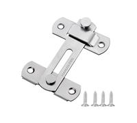 Stainless Steel 180 Degree Sliding Barn Door Lock for Cabinet Bathroom Silver Black(Silver S)