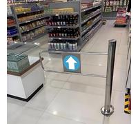 Stainless Steel 1Way Swing Safety Door for Supermarket Entrance Manual 90° Open Pedestrian Gate Durable Warehouse Gate 2.62 x 3.18ft Secure Access Solution