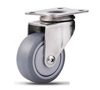 Stainless Steel 2" Casters50mm Silver PCE Wheels NonMarking 110 LB Load Capacity Each Durable and Smooth Rolling (Without Brake)