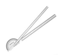 Stainless Steel 2 in 1 Angle Protractor and Ruler Tool for Accurate Measurement of Length and Angles from 0 to 180 Degrees with Secure Knurled Locking Mechanism (90x150)