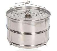 Stainless Steel 2 Tier Food Steamer Stackable Cookware Insert Pot Basket Cooker Cooking Pan Set