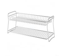 Stainless Steel 2 Tier Standing Spice Rack for Kitchen Countertop, Spacious Organizer for Spice Jars, Coffee, Tea, Condiments, and Small Kitchen Essentials (39.9x16x18.5cm)