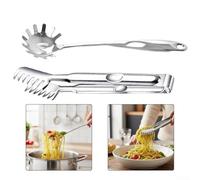 Stainless Steel 201 Flour Spoon and Noodle Clip Set for Serving Pasta and Supporting Kitchen Workflow
