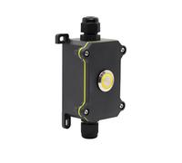 Stainless Steel 20A Metal Push Button Switch High Current Outdoor Inline Power Cord Marine ON OFF Waterproof IP66 Junction Box(S-Amber,LATCHING,12V-24V)