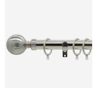 Stainless Steel 28mm Ball Fixed Length Metal Curtain Pole 410Cm