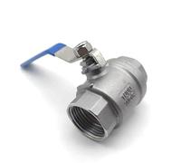 Stainless Steel 2P Full Port Ball Valve 1/4 3/8 3/4 1 Inch Thread Valves Water Switch DN8-50 1pcs(1/4")