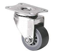 Stainless Steel 3.8cm (1.5in) Caster Wheel Max Load 35kgUniversal Flat Plate DesignDurable Gray WheelHeavyDuty Replacement Caster (Set of 1)