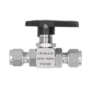 Stainless Steel 3 Piece Ball Valve Straight Through Ferrule Equipment SS316L Dia8mm for Various Industries