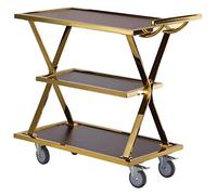 Stainless Steel 3-Tier Bar Restaurant & Hotel Cart with Wheels - Kitchen & Beauty Salon Rolling Serving Trolley for Home & Lounge Use